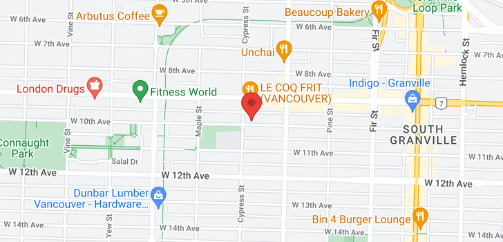 map of 1881 W 10TH AVENUE